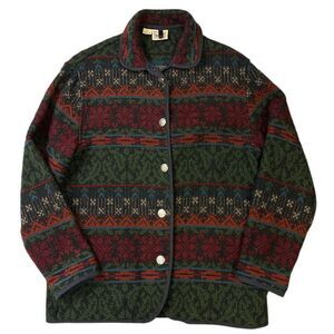 Vintage Woolrich Blanket Jacket Southwestern Navajo Wool Blend Womens S